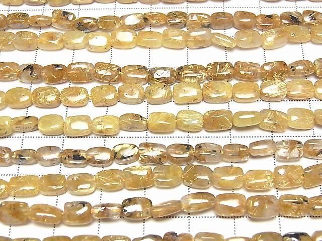 【動画】ルチルクォーツAA++ レクタングル7×5mm 半連/1連(約38cm) サムネイル3