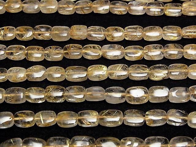 【動画】ルチルクォーツAA+ レクタングル7×5mm 半連/1連(約38cm) サムネイル3