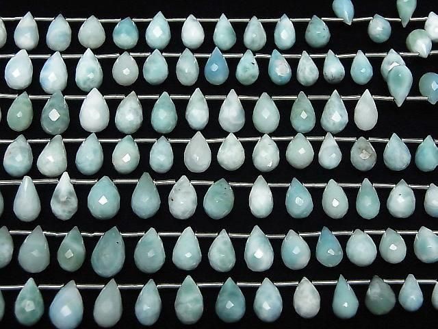 【動画】ラリマーAA++ ドロップ ブリオレットカット 半連/1連(26粒) サムネイル4