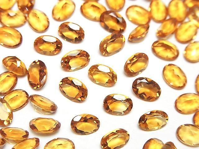 【動画】宝石質マデイラシトリンAAA ルース オーバルファセットカット7×5mm 3粒の画像