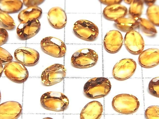 【動画】宝石質マデイラシトリンAAA ルース オーバルファセットカット7×5mm 3粒 サムネイル2