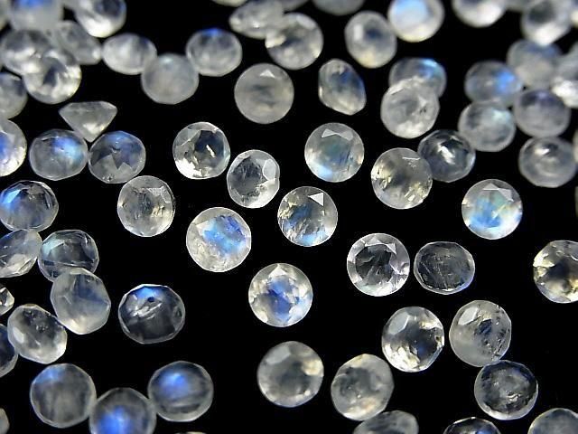 【動画】宝石質レインボームーンストーンAA++ ルース ラウンドファセットカット4×4mm 10粒の画像