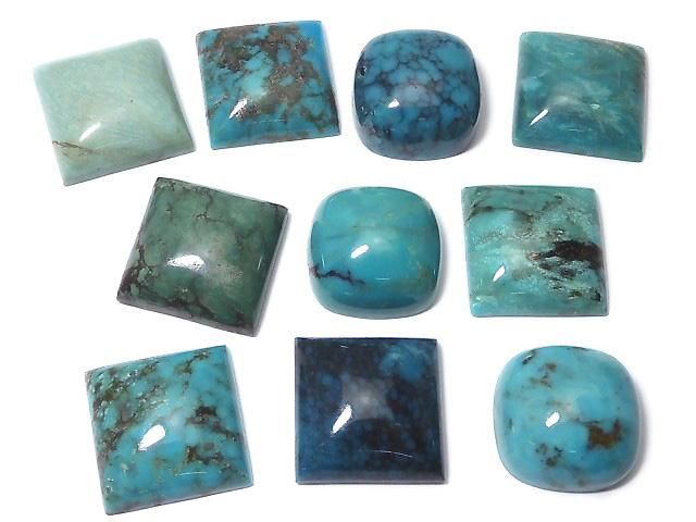 【動画】【1点もの】ターコイズ カボション 10個セット NO.6の画像