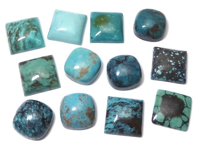 【動画】【1点もの】ターコイズ カボション 12個セット NO.9の画像