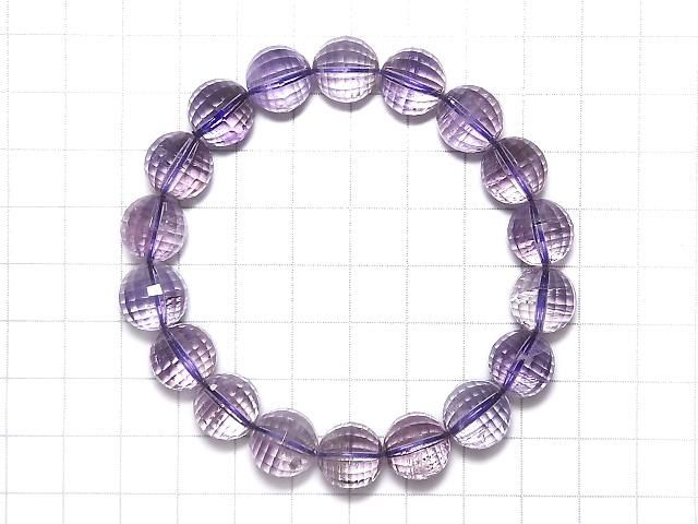 【動画】【1点もの】宝石質ローズアメジストAAA- ミラーラウンドカット11.5mm 1連(ブレス) NO.126 サムネイル2