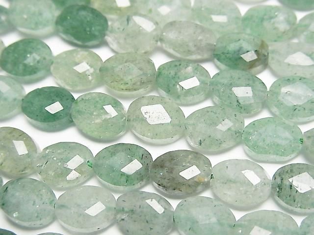 【動画】【素晴らしい輝き】グリーンアベンチュリン オーバルカット8×6mm 1連(約36cm)の画像