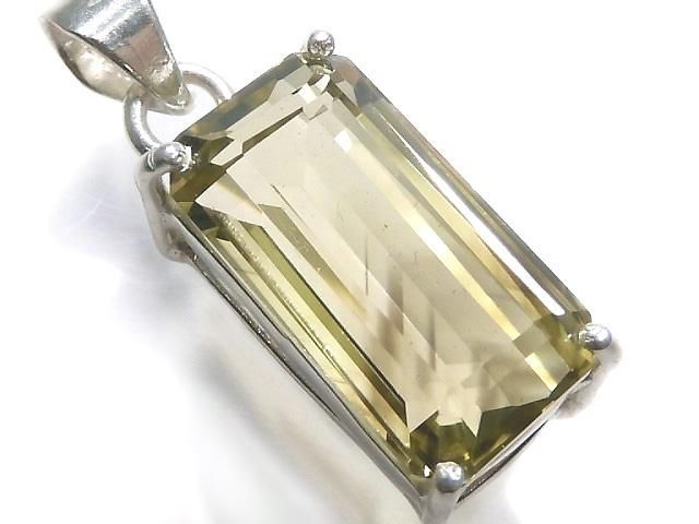 【動画】【1点もの】レモン×スモーキークォーツAAA- ペンダントトップ SILVER925製 NO.35の画像