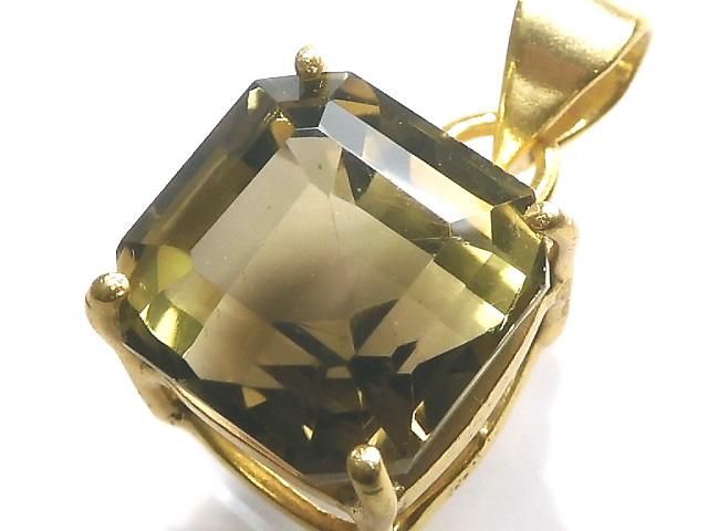 【動画】【1点もの】レモン×スモーキークォーツAAA- ペンダントトップ 18KGP製 NO.36の画像