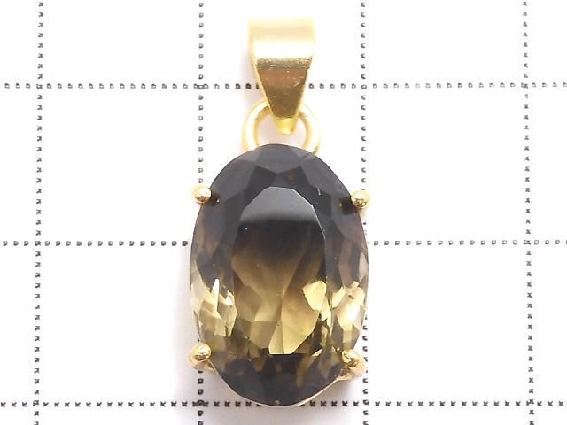 【動画】【1点もの】レモン×スモーキークォーツAAA- ペンダントトップ 18KGP製 NO.38 サムネイル2