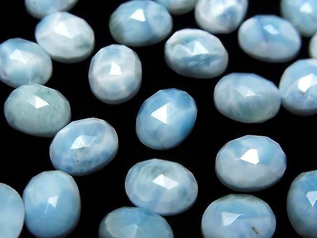 【動画】ラリマーAA++ オーバル ローズカット10×8mm 2個の画像