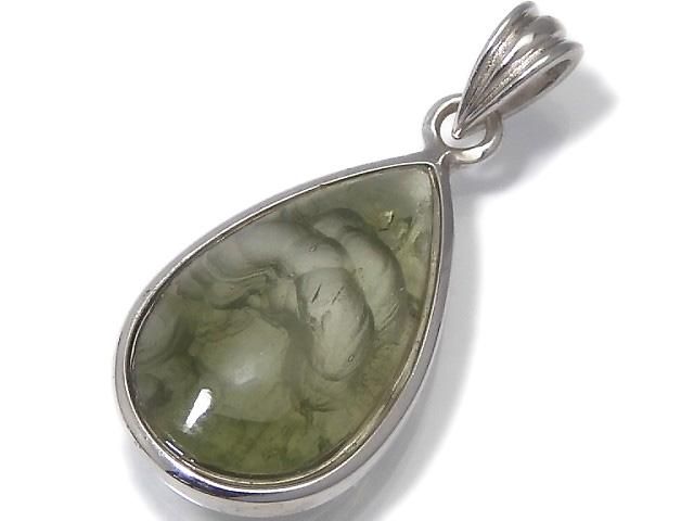 【動画】【1点もの】モルダバイトAAA ペンダントトップ SILVER925製 NO.16の画像