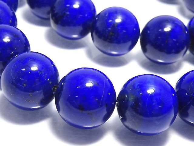 【動画】【1点もの】ラピスラズリAAAA ラウンド14mm 1連(約42cm) NO.1の画像
