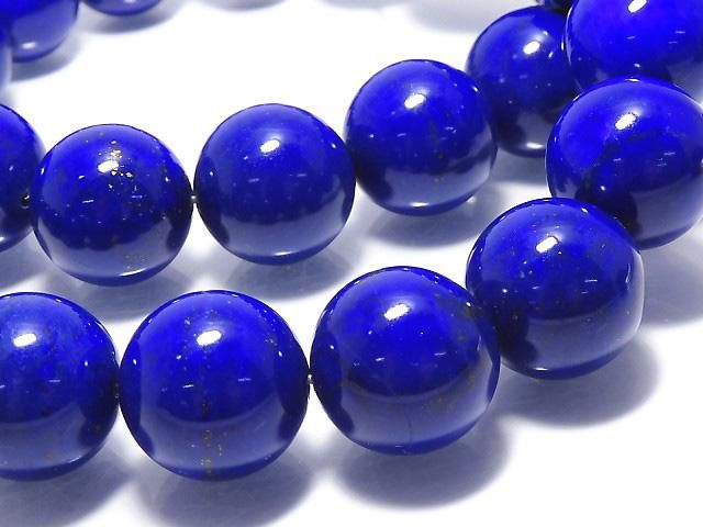【動画】【1点もの】ラピスラズリAAAA ラウンド14mm 1連(約41cm) NO.2の画像
