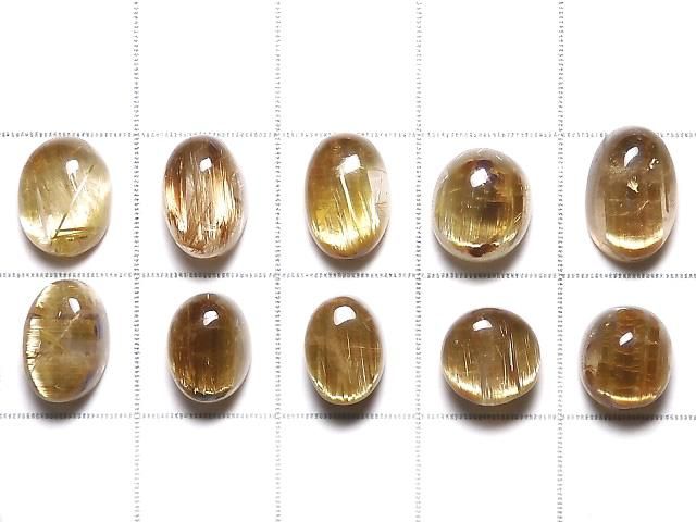 【動画】【1点もの】宝石質ルチルクォーツAAA カボション 10個セット NO.202 サムネイル2