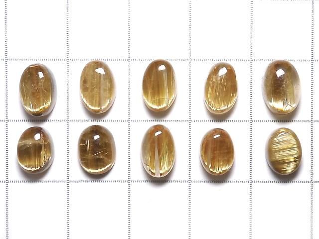 【動画】【1点もの】宝石質ルチルクォーツAAA カボション 10個セット NO.204 サムネイル2