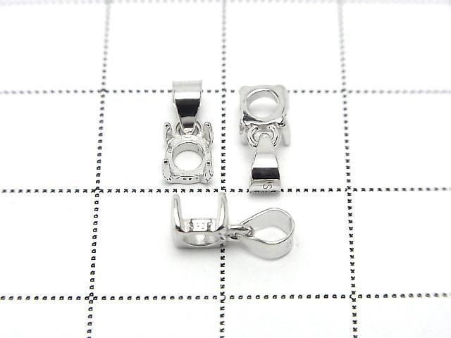 Silver925 ペンダント空枠 ラウンド4mm ロジウム 1個 サムネイル2