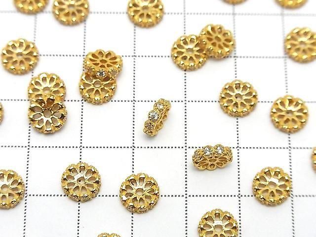 Silver925 ロンデル 6mm・8mm(CZ付) 18KGP 2個 サムネイル4