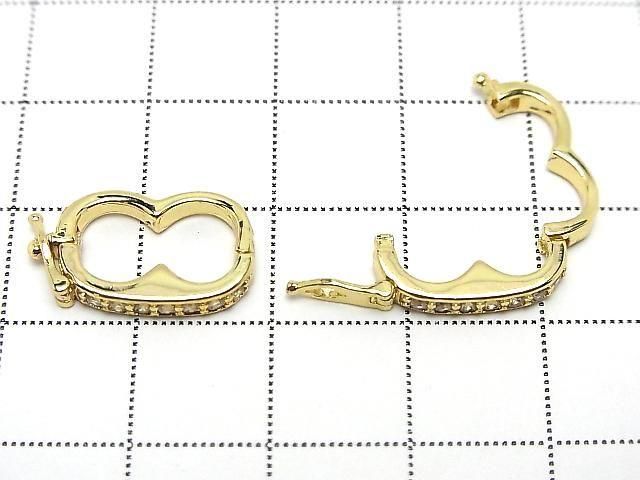 メタルパーツ ショートナー18×10.5×3mm ゴールド(CZ付) 2個 サムネイル2