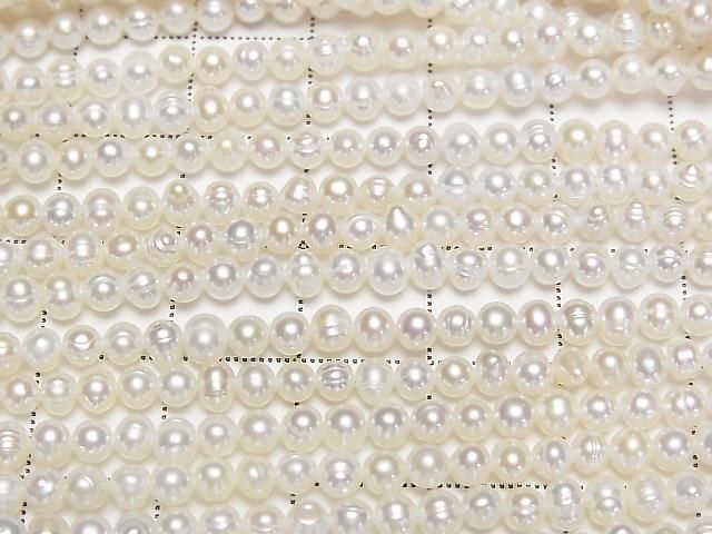 【動画】淡水真珠AA ポテト3.5mm ホワイト 1連(約36cm) サムネイル2