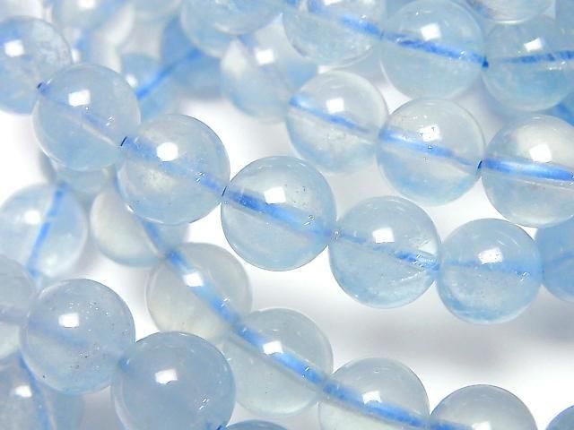 【動画】アクアマリンAA++ ラウンド7mm・8mm・9mm 1連(ブレス)の画像