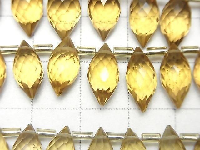 【動画】宝石質ビアクォーツAAA マーキスライス ブリオレットカット 半連/1連(約18cm) サムネイル2