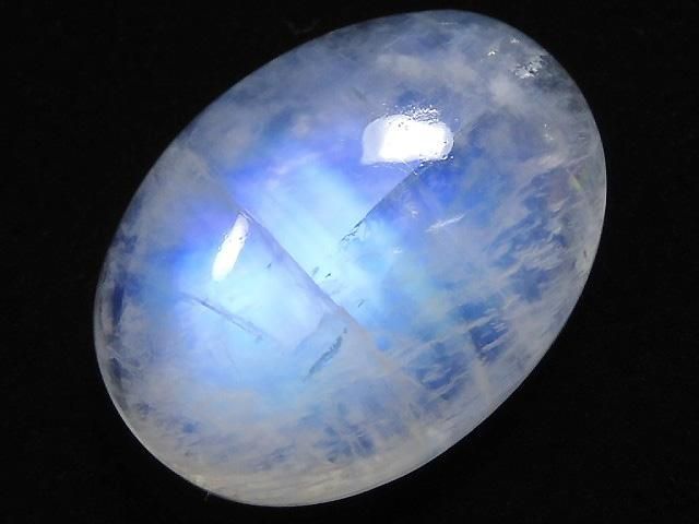 【動画】【1点もの】宝石質レインボームーンストーンAAA カボション 1個 NO.6の画像