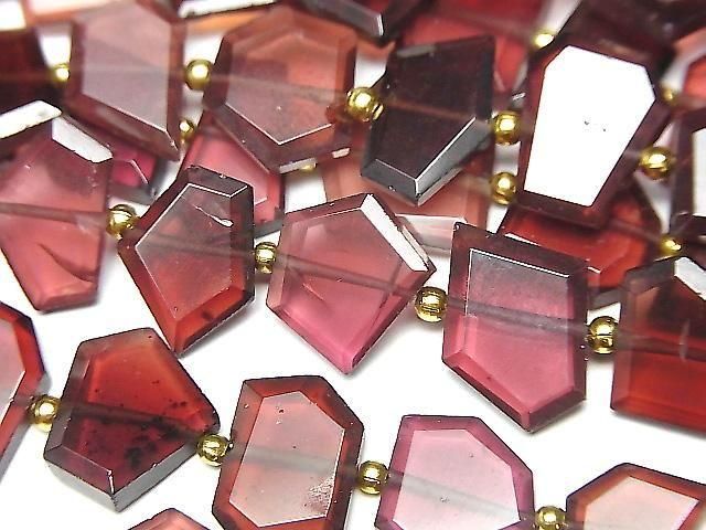 【動画】モザンビーク産ガーネットAA++ ラフスライスカット 1連(約18cm)の画像
