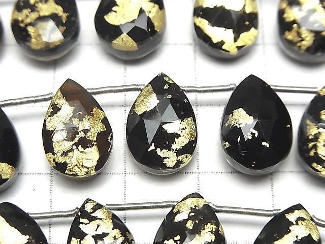 【動画】オニキス×クリスタルAAA ペアシェイプ ブリオレットカット 1連(6粒) サムネイル2