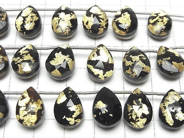 【動画】オニキス×クリスタルAAA ペアシェイプ ブリオレットカット 1連(6粒) サムネイル3