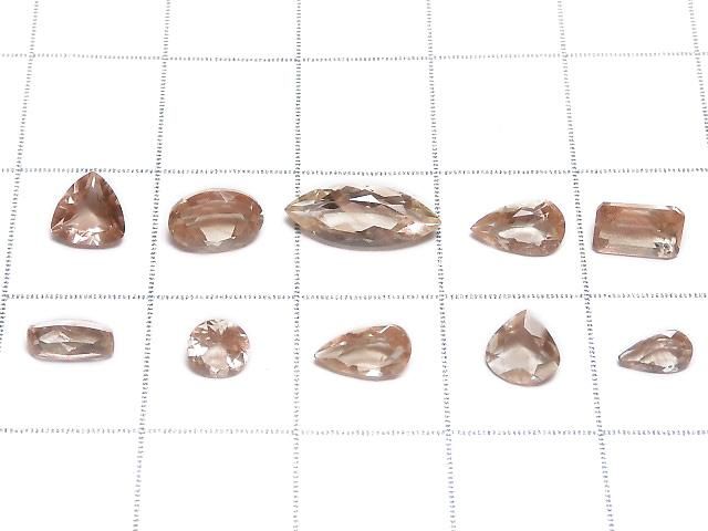 【動画】【1点もの】宝石質オレゴンサンストーンAAA ルース ファセットカット 10粒セット NO.238 サムネイル2
