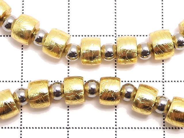 【動画】メテオライト(アルタイ隕石) ロンデル6×6×4mm イエローゴールド 1連(ブレス) サムネイル2