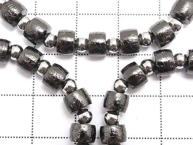 【動画】メテオライト(アルタイ隕石) ロンデル6×6×4mm ブラック 1連(ブレス) サムネイル3