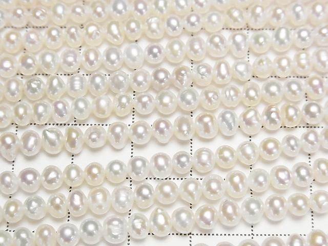【動画】淡水真珠AA ホワイト ポテト4.5~5mm 1連(約36cm) サムネイル2