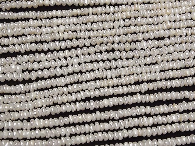【動画】淡水真珠AA ホワイト ロンデル4mm 1連(約34cm) サムネイル3