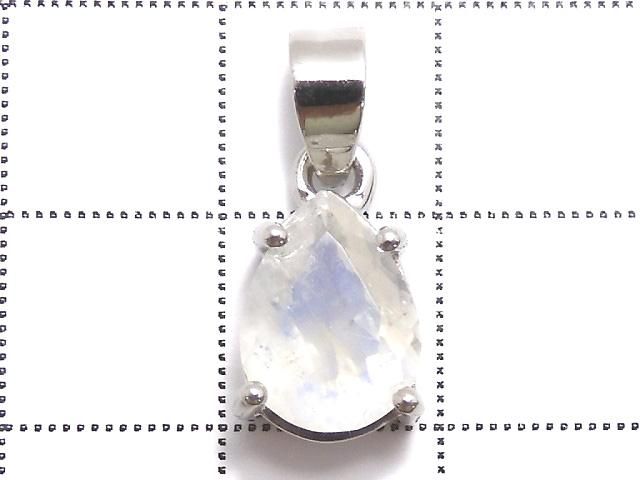 【動画】【1点もの】宝石質レインボームーンストーンAAA ファセットカットペンダントトップ SILVER925製 NO.61 サムネイル2