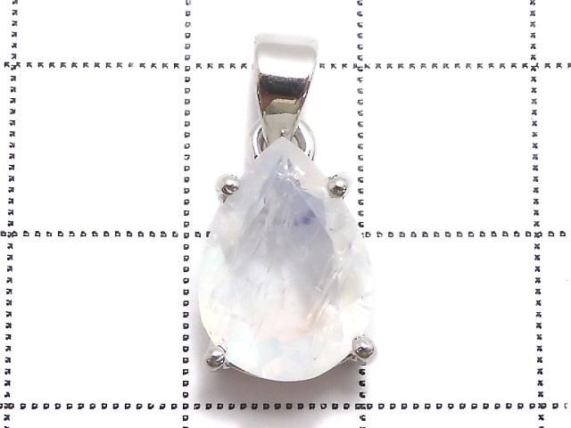 【動画】【1点もの】宝石質レインボームーンストーンAAA ファセットカットペンダントトップ SILVER925製 NO.64 サムネイル2