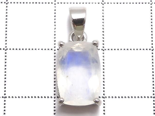 【動画】【1点もの】宝石質レインボームーンストーンAAA ファセットカットペンダントトップ SILVER925製 NO.65 サムネイル2