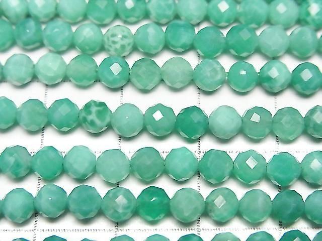 【動画】【素晴らしい輝き】グリーンファイヤーアゲート 32面ラウンドカット4mm 1連(約37cm) サムネイル2
