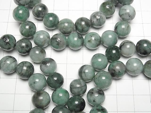【動画】ブラジル産エメラルドAA+ ラウンド10.5mm 1連(ブレス) サムネイル3
