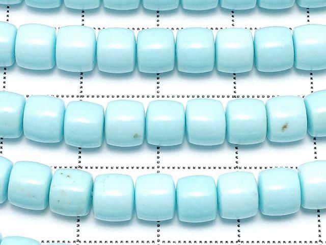 【動画】マグネサイトターコイズ ロンデル(ヘイシ)6×6×5mm 【ライトブルー】 1連(約38cm) サムネイル2