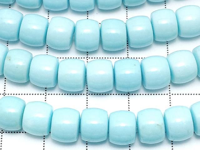 【動画】マグネサイトターコイズ ロンデル(ヘイシ)8×8×6mm 【ライトブルー】 1連(約38cm) サムネイル2