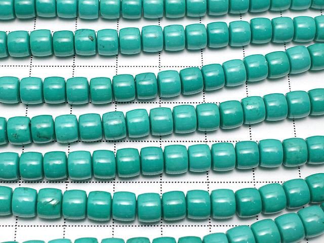 【動画】マグネサイトターコイズ ロンデル(ヘイシ)6×6×5mm 【ブルーグリーン】 1連(約38cm) サムネイル3