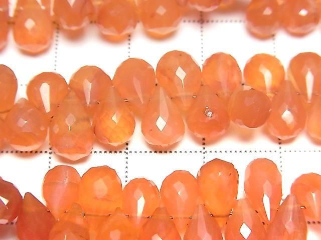 【動画】カーネリアンAAA- ドロップ ブリオレットカット 【Sサイズ】 1連(約16cm) サムネイル2