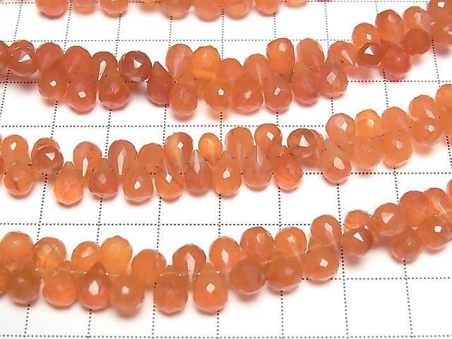【動画】カーネリアンAAA- ドロップ ブリオレットカット 【Sサイズ】 1連(約16cm) サムネイル3