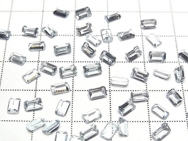 【動画】宝石質アクアマリンAAA ルース レクタングルファセットカット5×3mm 3粒 サムネイル3