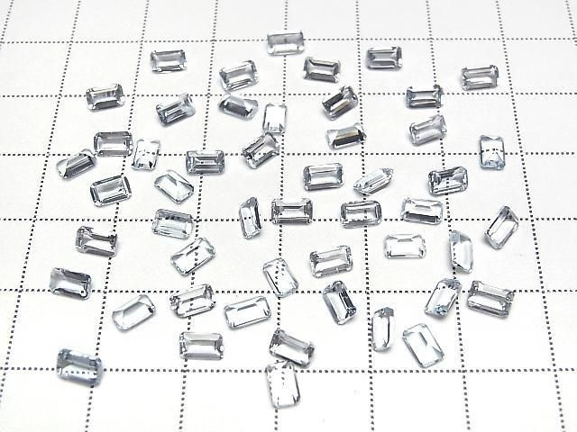 【動画】宝石質アクアマリンAAA ルース レクタングルファセットカット5×3mm 3粒 サムネイル4