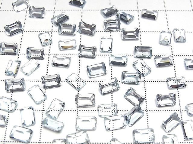 【動画】宝石質アクアマリンAAA ルース レクタングルファセットカット6×4mm 2粒 サムネイル3