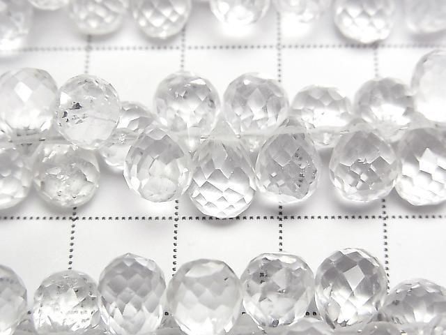 【動画】宝石質クリスタルAAA- ドロップ ブリオレットカット 【Mサイズ】 1連(約16cm) サムネイル2