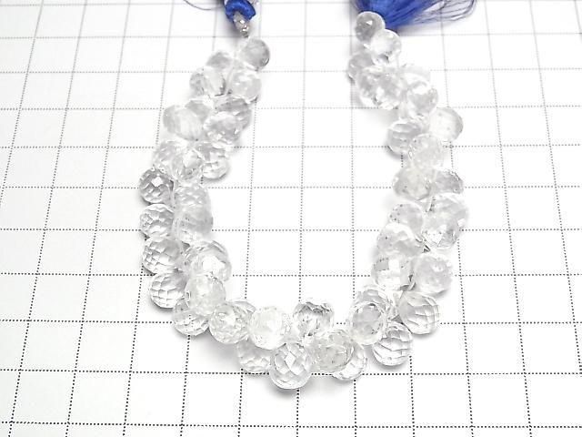 【動画】【1点もの】宝石質クリスタルAAA- ドロップ ブリオレットカット 1連(約16cm) サムネイル2