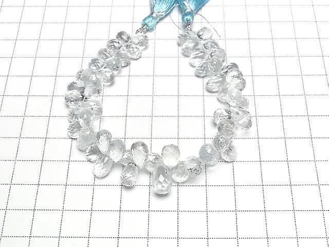【動画】【1点もの】宝石質非加熱ブルートパーズAAA- ドロップ ブリオレットカット 1連(約16cm) サムネイル2